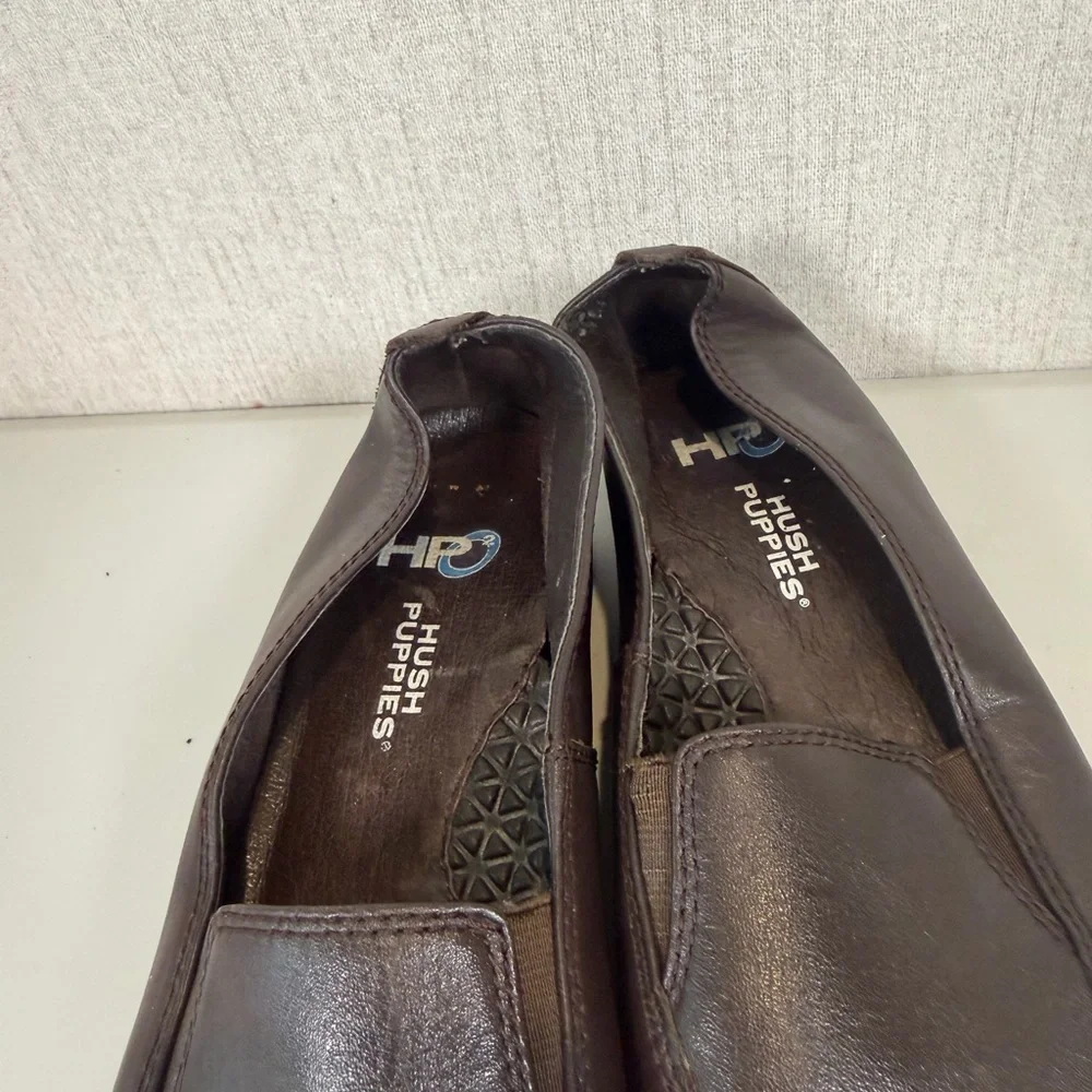 Hush Puppies Womens Heaven Loafers H55541 Leather‎ Slip On Brown Size 7.5M